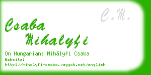 csaba mihalyfi business card